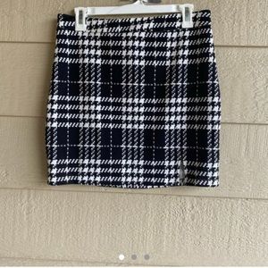 Slip Hem Plaid Skirt